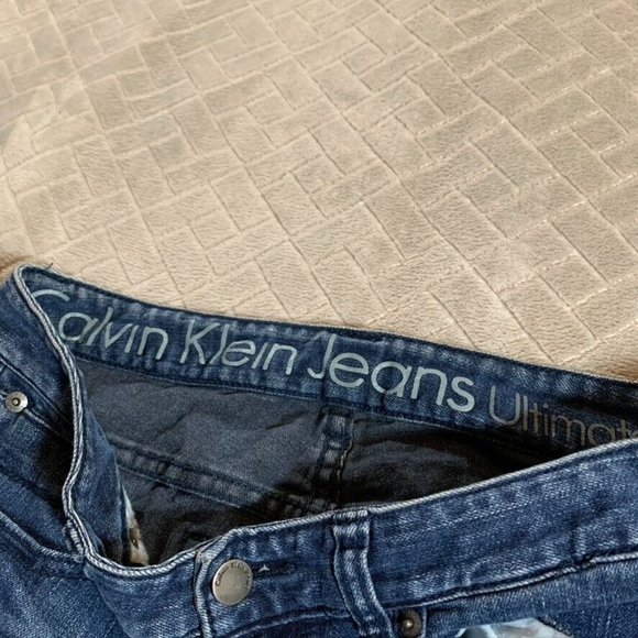 Calvin Klein Womens 27 Denim Jeans Blue Ultimate Skinny Low Rise Medium Wash - Picture 5 of 14